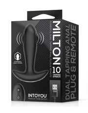 IY Milton - Plug anale vibrante con doppia funzione di pulsazione e telecomando - Nero-Erotiekvoordeel.nl