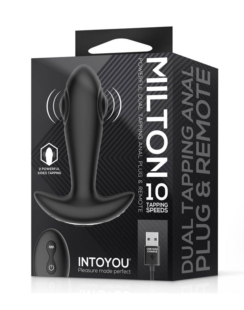 IY Milton - Plug anale vibrante con doppia funzione di pulsazione e telecomando - Nero-Erotiekvoordeel.nl
