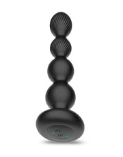 IY Mouve - Plug anale rotante e vibrante con nervature e telecomando - 2 motori - Nero-Erotiekvoordeel.nl