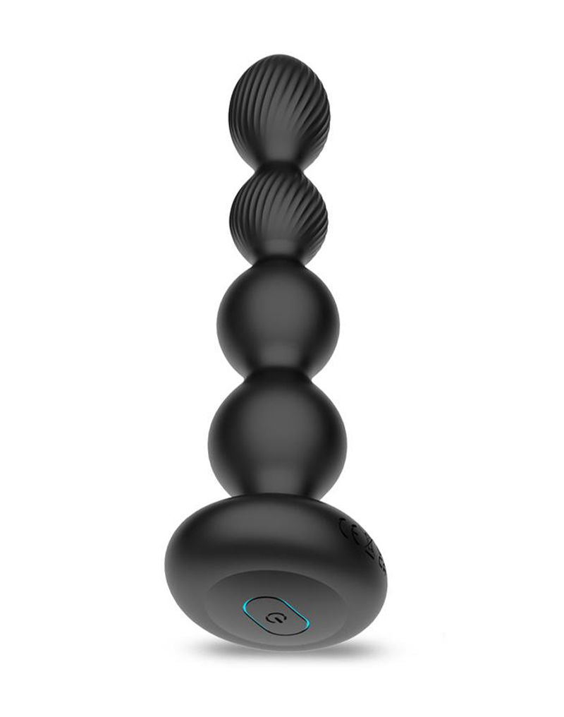 IY Mouve - Plug anale rotante e vibrante con nervature e telecomando - 2 motori - Nero-Erotiekvoordeel.nl