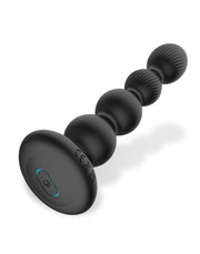 IY Mouve - Plug anale rotante e vibrante con nervature e telecomando - 2 motori - Nero-Erotiekvoordeel.nl