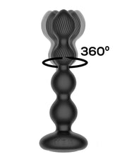 IY Mouve - Plug anale rotante e vibrante con nervature e telecomando - 2 motori - Nero-Erotiekvoordeel.nl