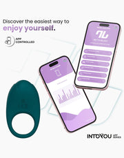 IY - Ringo - Vibrating Cock Ring - App Control - Green-Erotiekvoordeel.nl