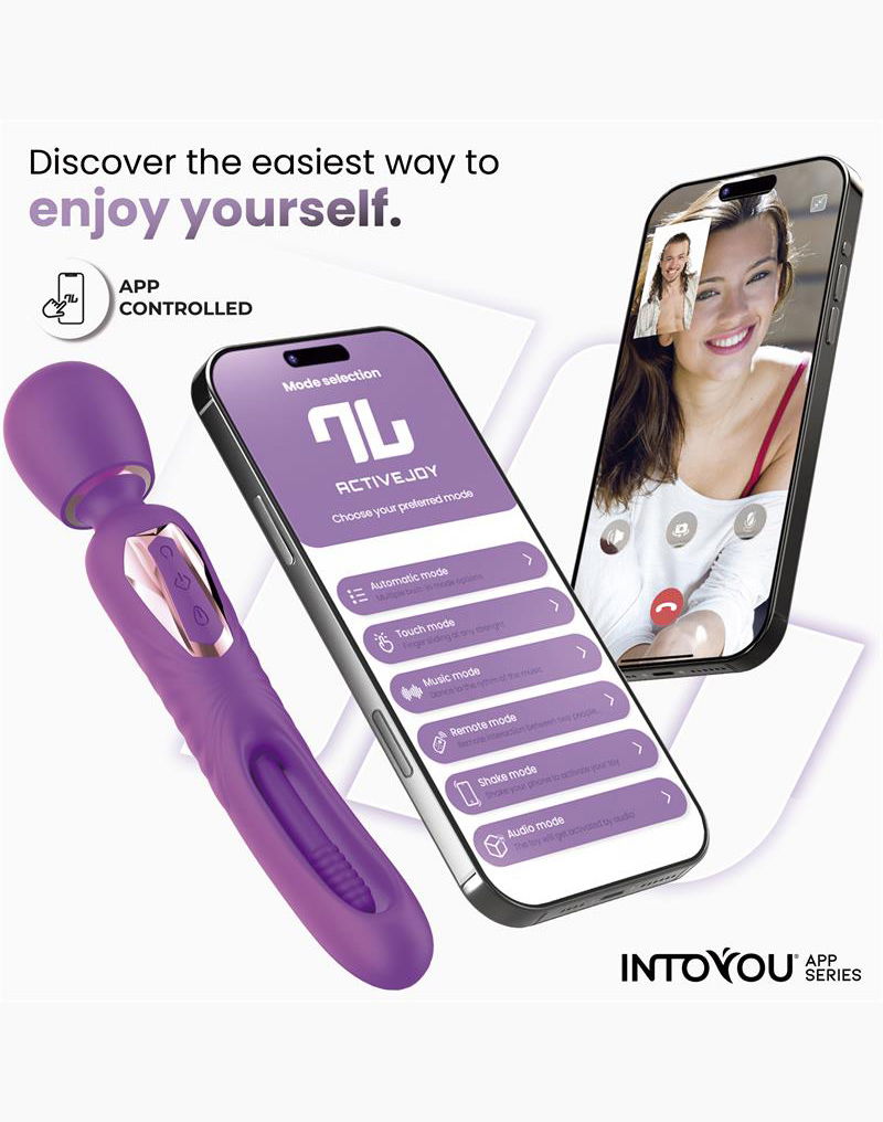 IY Salma - Vibratore a bacchetta con lingua rotante - Controllato tramite app - Viola-Erotiekvoordeel.nl