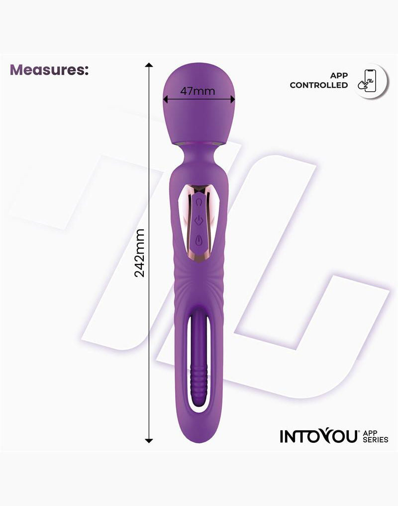 IY Salma - Vibratore a bacchetta con lingua rotante - Controllato tramite app - Viola-Erotiekvoordeel.nl