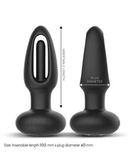 IY Sasha - Vibrating Butt Plug with Moving Tongue and Remote Control - Black-Erotiekvoordeel.nl