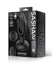 IY Sasha - Vibrating Butt Plug with Moving Tongue and Remote Control - Black-Erotiekvoordeel.nl