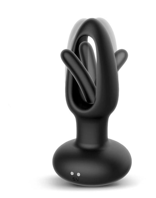 IY Sasha - Vibrating Butt Plug with Moving Tongue and Remote Control - Black-Erotiekvoordeel.nl