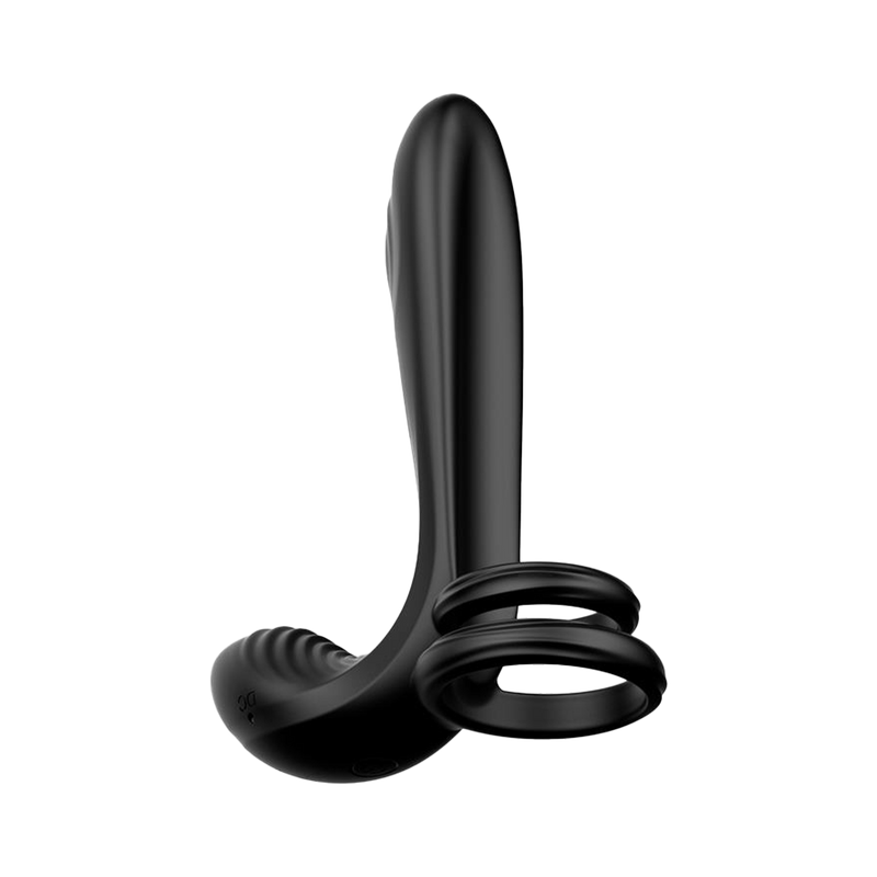 IY – Synkox – Estensore per pene vibrante con telecomando – Nero-Erotiekvoordeel.nl