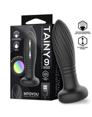 IY Tainy - Plug anale pulsante con luci LED e telecomando - Nero-Erotiekvoordeel.nl