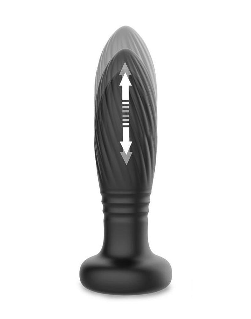 IY Tainy - Plug anale pulsante con luci LED e telecomando - Nero-Erotiekvoordeel.nl