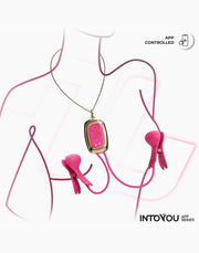 IY Tickly - Pinze per capezzoli vibranti con catena - Controllo tramite app - Rosa-Erotiekvoordeel.nl