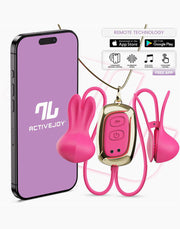 IY Tickly - Pinze per capezzoli vibranti con catena - Controllo tramite app - Rosa-Erotiekvoordeel.nl