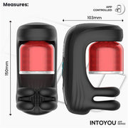 IY - Torky - Masturbatore rotante a compressione con controllo tramite app - Nero-Erotiekvoordeel.nl
