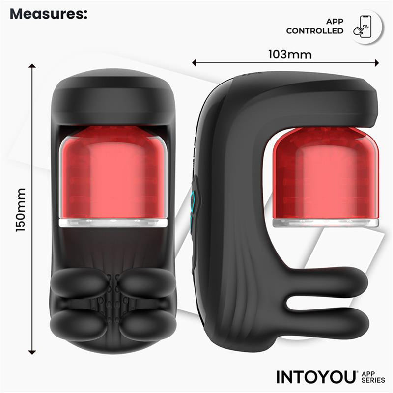 IY - Torky - Masturbatore rotante a compressione con controllo tramite app - Nero-Erotiekvoordeel.nl