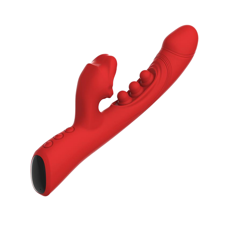 IY - Trixy - Vibratore Rabbit a tripla vibrazione con lingua leccante - Controllo tramite app - Rosso-Erotiekvoordeel.nl
