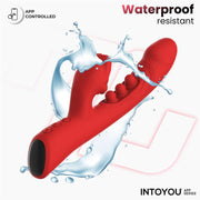 IY - Trixy - Vibratore Rabbit a tripla pulsazione con lingua leccante - Controllo tramite app - Rosso-Erotiekvoordeel.nl