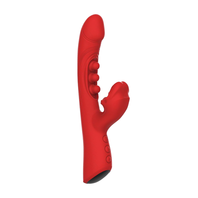 IY - Trixy - Vibratore Rabbit a tripla pulsazione con lingua leccante - Controllo tramite app - Rosso-Erotiekvoordeel.nl