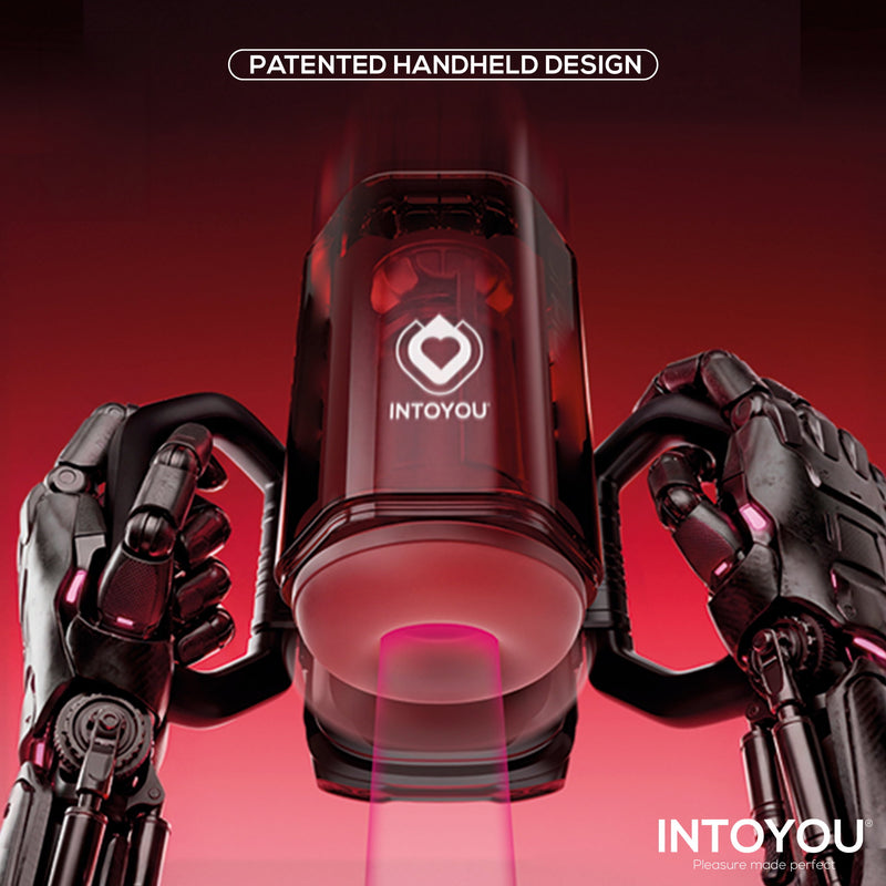IY - Vexor - 3-in-1-Masturbator - Mit Saug-, Stoß- und Vibrationsfunktion - Schwarz/Rot - Erotiekvoordeel.nl