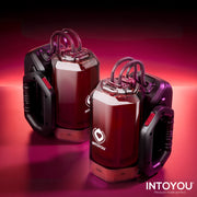 IY - Vexor - 3-in-1-Masturbator - Mit Saug-, Stoß- und Vibrationsfunktion - Schwarz/Rot - Erotiekvoordeel.nl