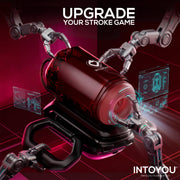 IY - Vexor - 3-in-1-Masturbator - Mit Saug-, Stoß- und Vibrationsfunktion - Schwarz/Rot - Erotiekvoordeel.nl