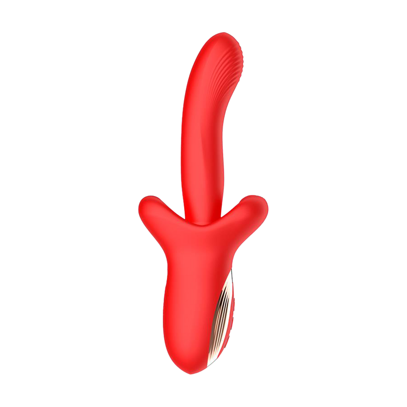 IY - Vyron - Vibratore con funzione di spinta e mordicchiata - Rosso-Erotiekvoordeel.nl