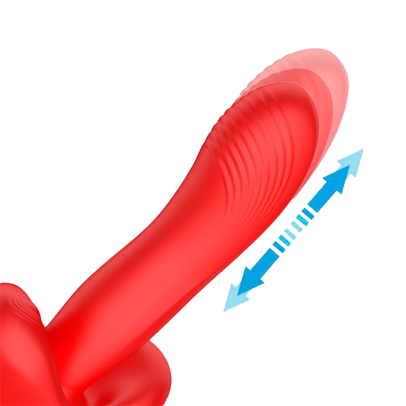 IY - Vyron - Vibratore con funzione di spinta e mordicchiata - Rosso-Erotiekvoordeel.nl