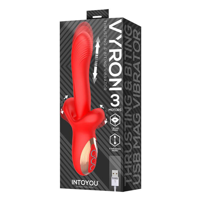 IY - Vyron - Vibratore a spinta e mordicchianti - Rosso-Erotiekvoordeel.nl