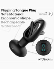 IY Zack - Plug anale con lingua mobile - Con controllo tramite app - Nero-Erotiekvoordeel.nl