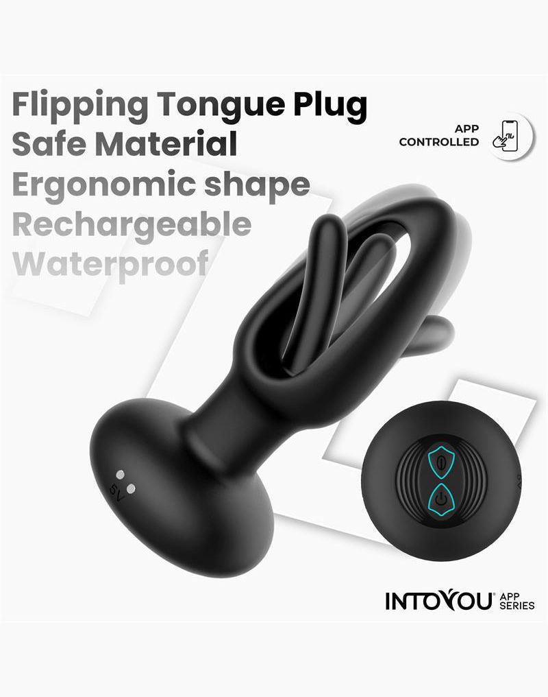 IY Zack - Plug anale con lingua mobile - Con controllo tramite app - Nero-Erotiekvoordeel.nl