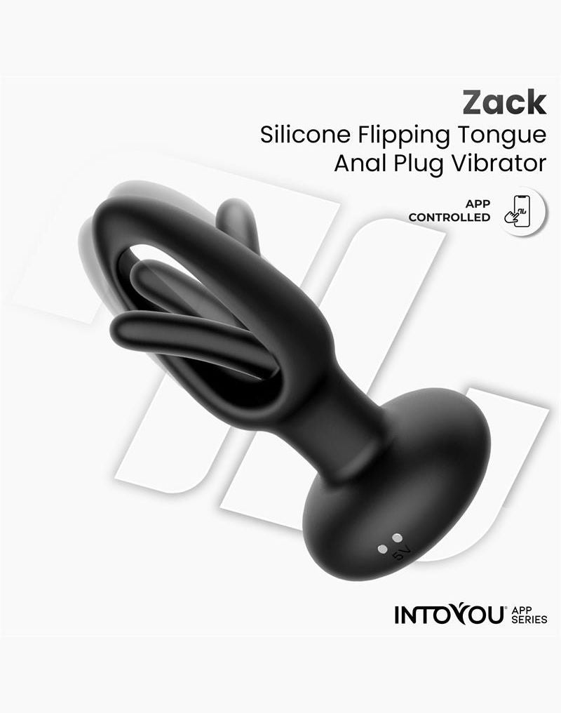 IY Zack - Plug anale con lingua mobile - Con controllo tramite app - Nero-Erotiekvoordeel.nl