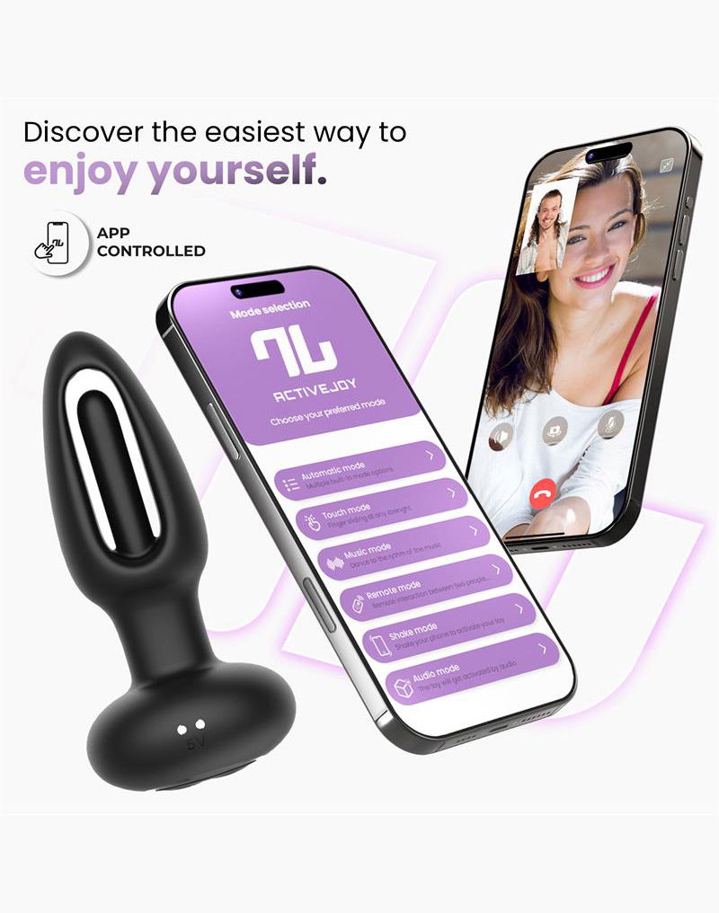 IY Zack - Plug anale con lingua mobile - Con controllo tramite app - Nero-Erotiekvoordeel.nl