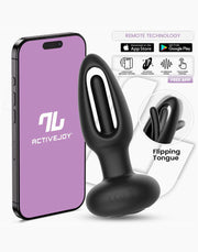 IY Zack - Plug anale con lingua mobile - Con controllo tramite app - Nero-Erotiekvoordeel.nl