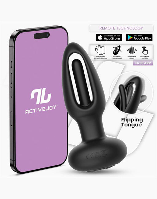 IY Zack - Plug anale con lingua mobile - Con controllo tramite app - Nero-Erotiekvoordeel.nl