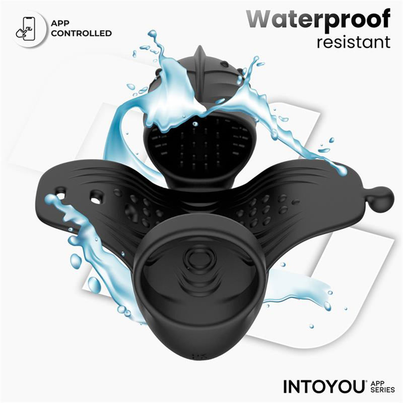 IY - Zonte - Masturbatore a cappuccio rotante e vibrante - Controllo tramite app – Nero-Erotiekvoordeel.nl
