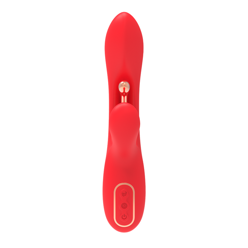 Inner Bloom - Rabbit Vibrator with Pulsating Function and Clitoral Stimulator - Red-Erotiekvoordeel.nl