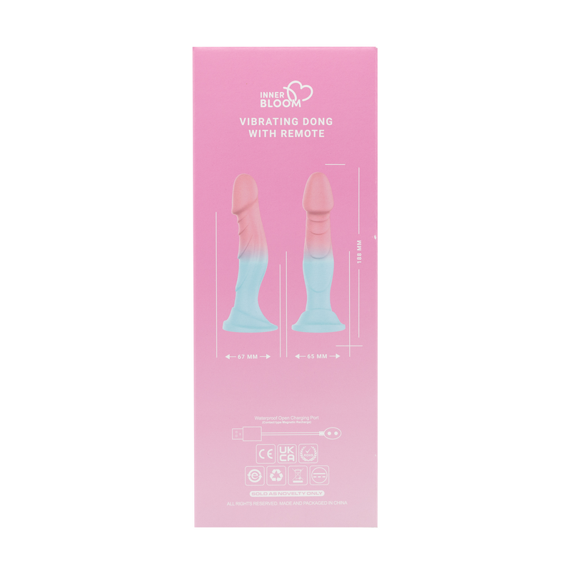 Inner Bloom - Dildo vibrante con telecomando - Rosa/Azzurro-Erotiekvoordeel.nl