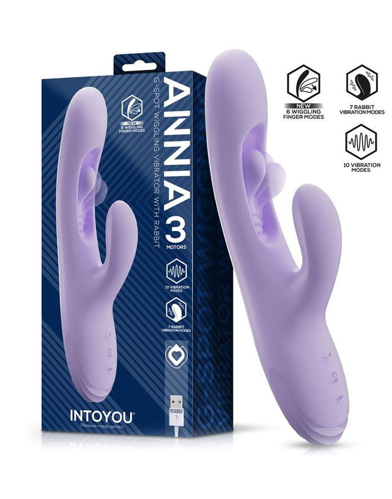 Intoyou - Annia 3 - Vibratore per punto G con movimento delle dita - Viola - Erotiekvoordeel.nl