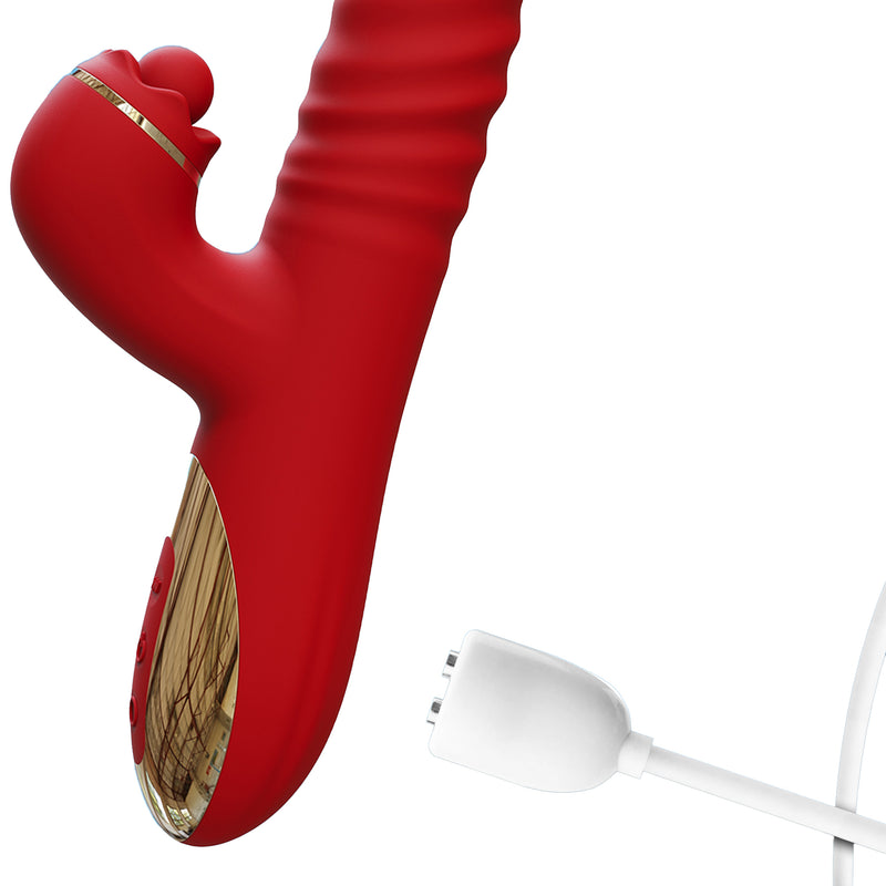 Intoyou - Ascen - Rabbit Vibrator - Rabbit Vibrator con funzione di spinta e oscillazione e controllo tramite app - Rosso-Erotiekvoordeel.nl