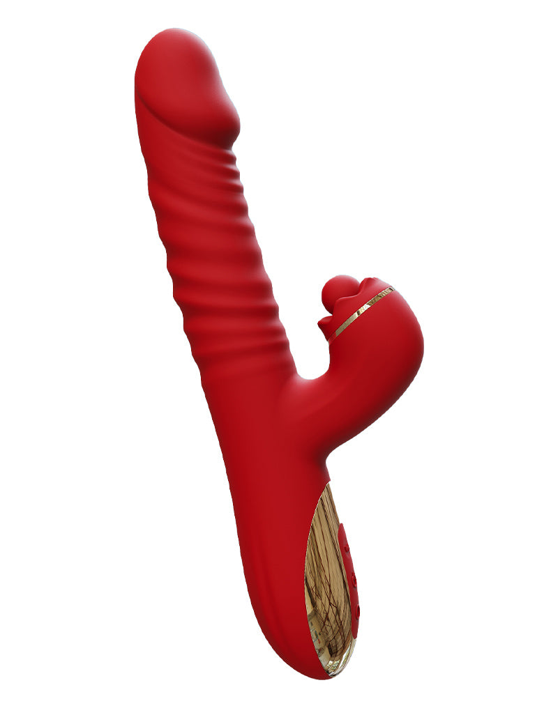 Intoyou - Ascen - Vibratore Rabbit - Vibratore Rabbit con vibrazione a spinta e oscillante con controllo tramite app - Rosso-Erotiekvoordeel.nl