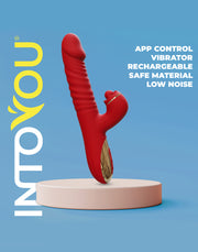 Intoyou - Ascen - Rabbit Vibrator - Rabbit Vibrator con funzione di spinta e oscillazione controllabile tramite app - Rosso-Erotiekvoordeel.nl