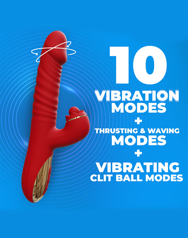 Intoyou - Ascen - Rabbit Vibrator - Rabbit Vibrator con funzione di spinta e oscillazione e controllo tramite app - Rosso-Erotiekvoordeel.nl