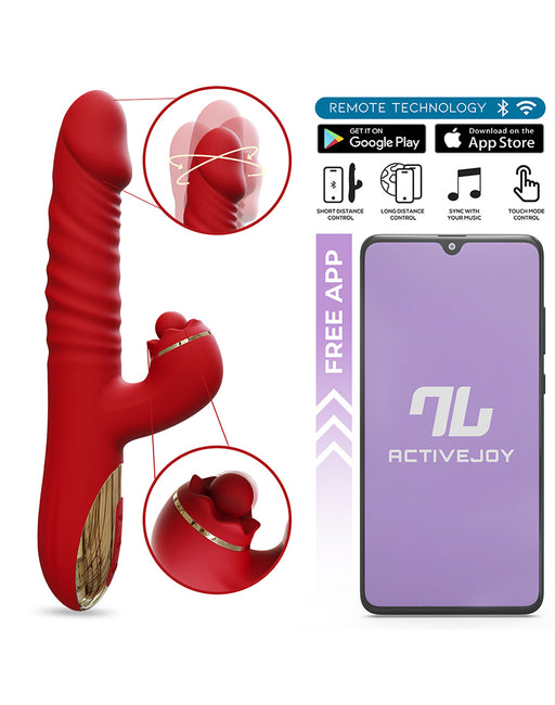 Intoyou - Ascen - Rabbit Vibrator - Rabbit Vibrator con funzione di spinta e oscillazione e controllo tramite app - Rosso-Erotiekvoordeel.nl
