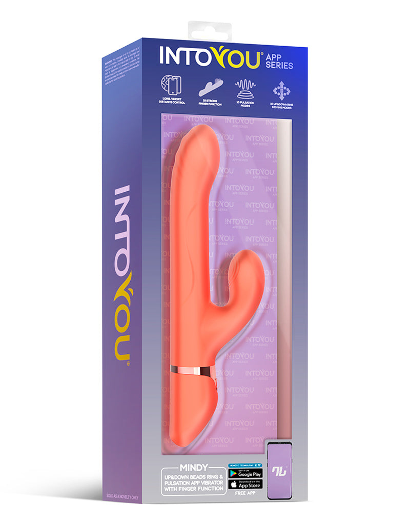 Intoyou - Mindy - Vibratore Rabbit Tapping con funzione di percussione e app - Arancione corallo - Erotiekvoordeel.nl