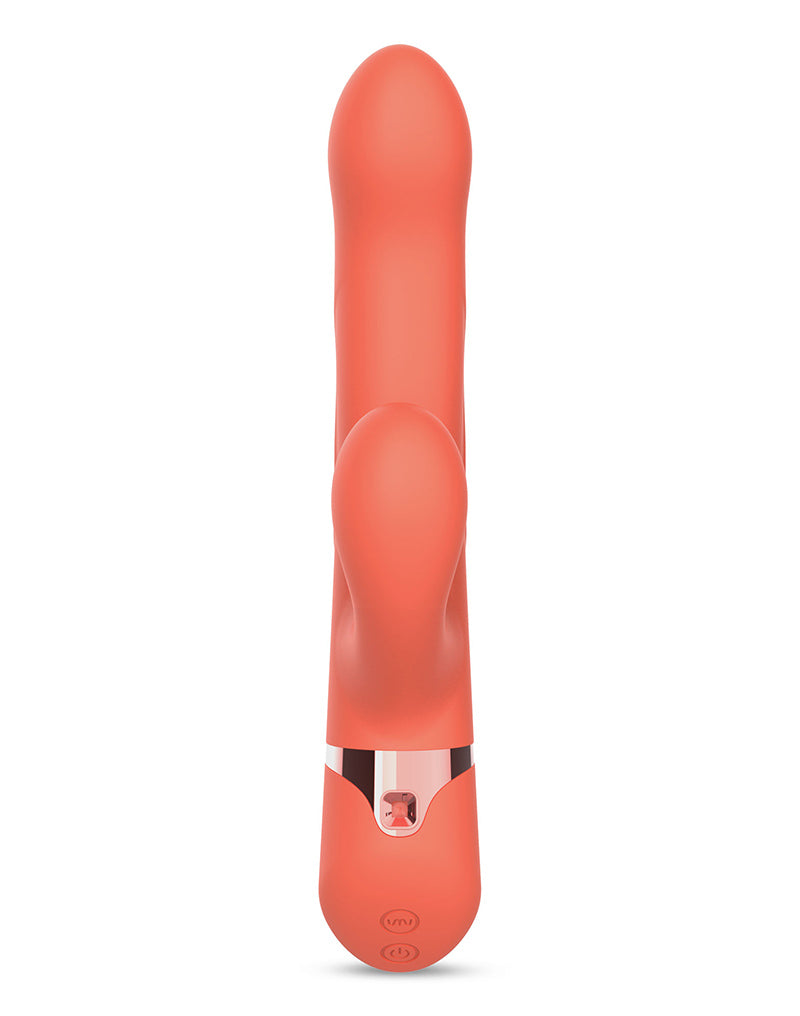 Intoyou - Mindy - Vibratore Rabbit Tapping con funzione di pulsazione e app - Arancione corallo - Erotiekvoordeel.nl