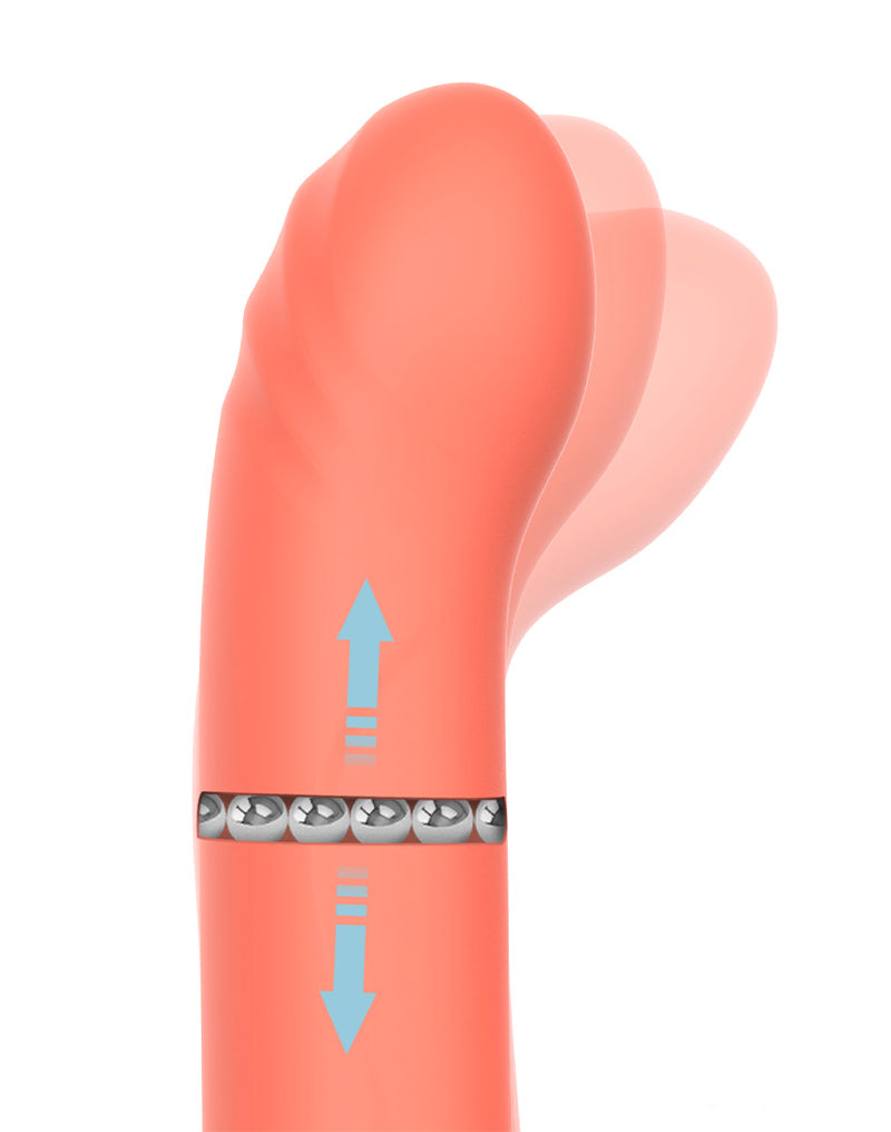 Intoyou - Mindy - Vibratore Rabbit Tapping con funzione di pulsazione e app - Arancione corallo - Erotiekvoordeel.nl