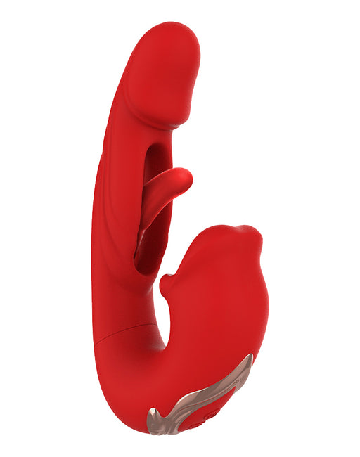 Intoyou - Mouty - Vibratore Rabbit Bitting & Flipping con app - Rosso - Erotiekvoordeel.nl