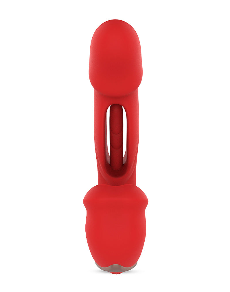 Intoyou - Mouty - Vibratore Rabbit Bitting & Flipping con app - Rosso-Erotiekvoordeel.nl