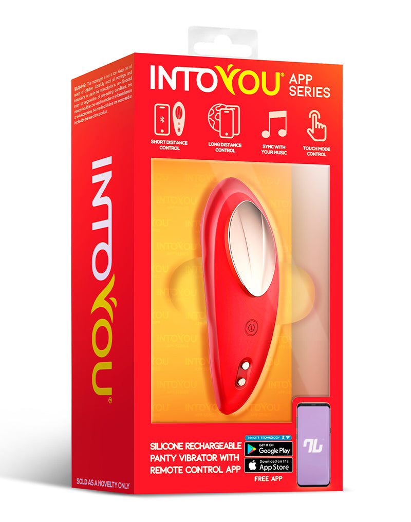 Intoyou - Vibratore per tanga - Slip vibrante - Con controllo tramite app - Rosso-Erotiekvoordeel.nl