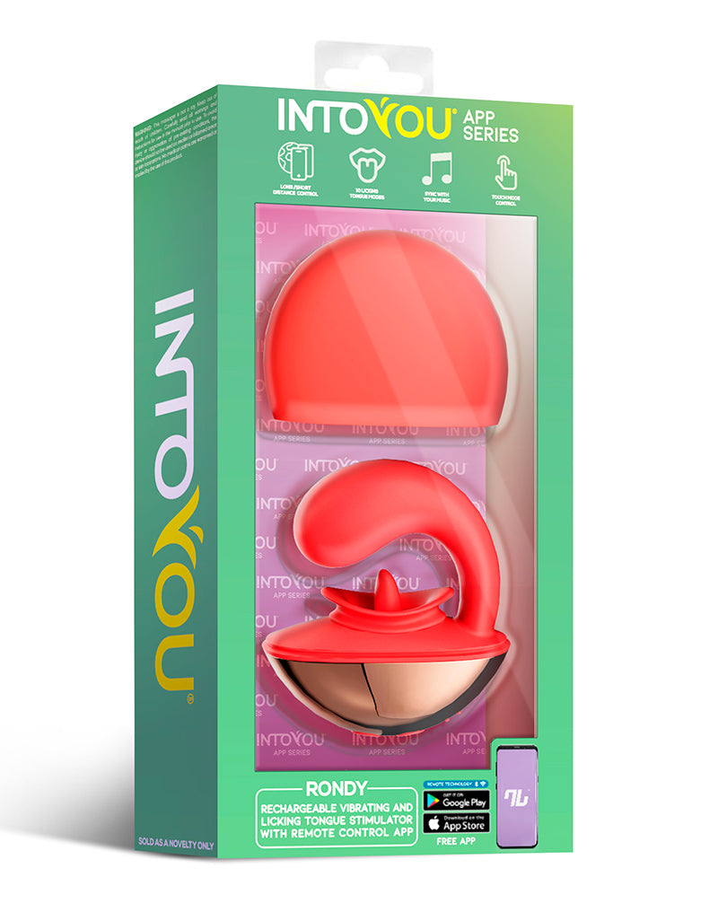 Intoyou - Rondy - Vibratore clitorideo leccante - Con controllo tramite app - Rosso-Erotiekvoordeel.nl